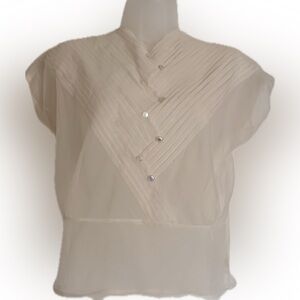 Pale pink sheer 1950s nylon vintage blouse